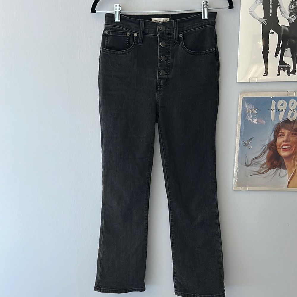 Madewell Cali Demi Boot Women's Black Faded High-Waisted Jeans